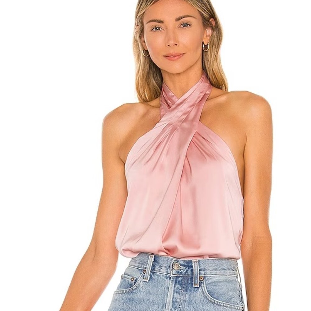 Amerie Pleated Halter Top by superdown via Revolve